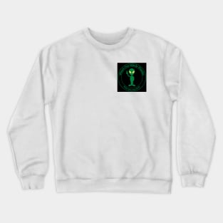 Alien small Logo Green with  Black background Crewneck Sweatshirt